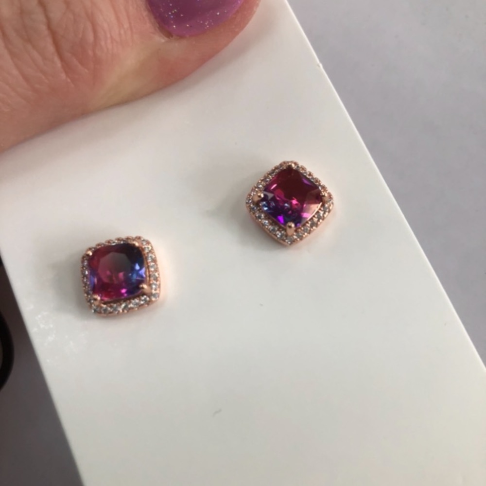 Watermelon tourmaline earrings - Picture 3 of 5